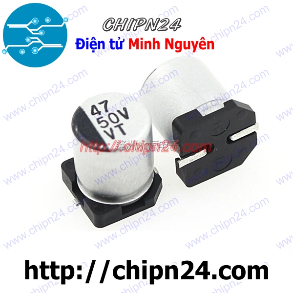 [5 con] (KG2) Tụ nhôm 47uF 50V 6.3x7.7mm [SMD Dán]