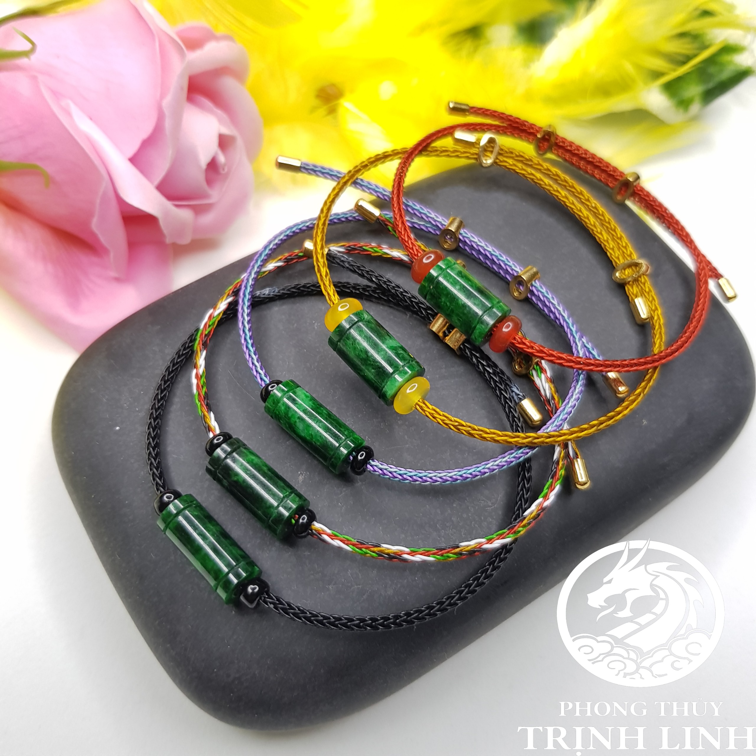 Vòng tay lu thống freesize ngọc cẩm thạch