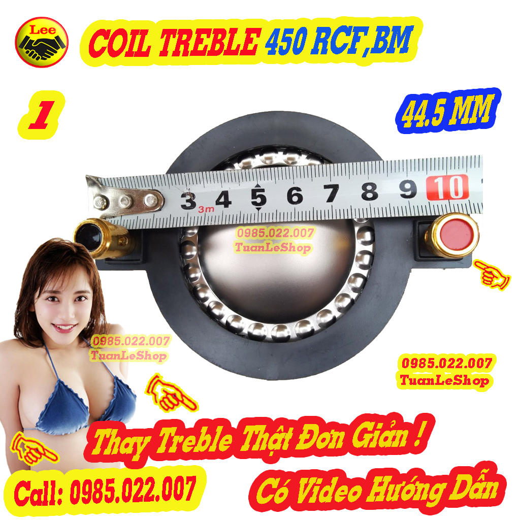 Côn treble 450 rc f, bm ren xoáy loại có cọc - giá 01 chiếc coil 44.5