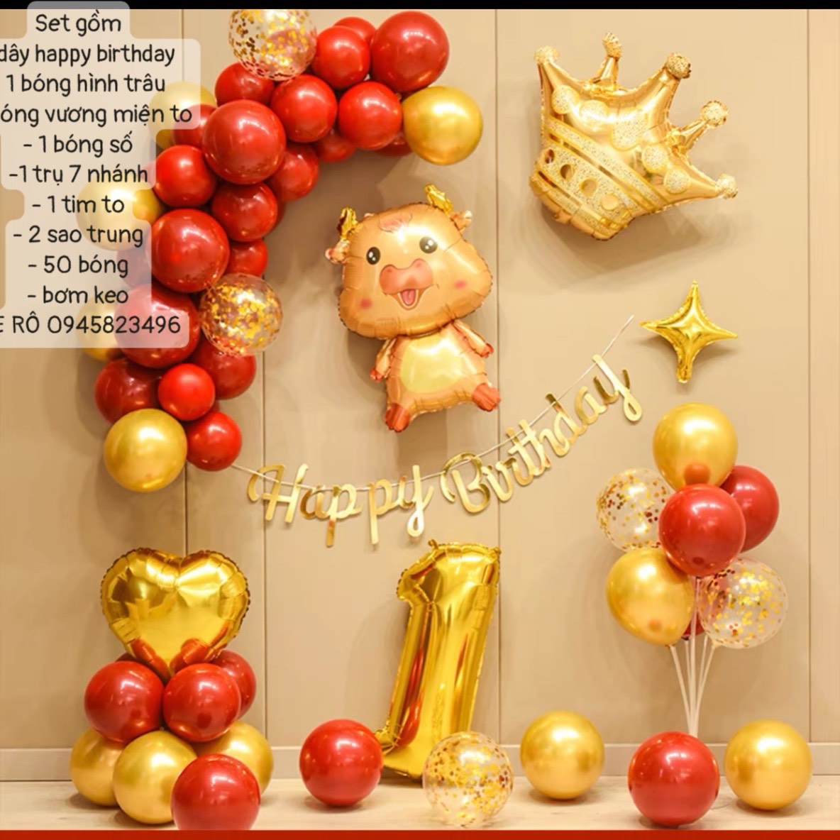 set trang trí sinh nhật tuổi trâu