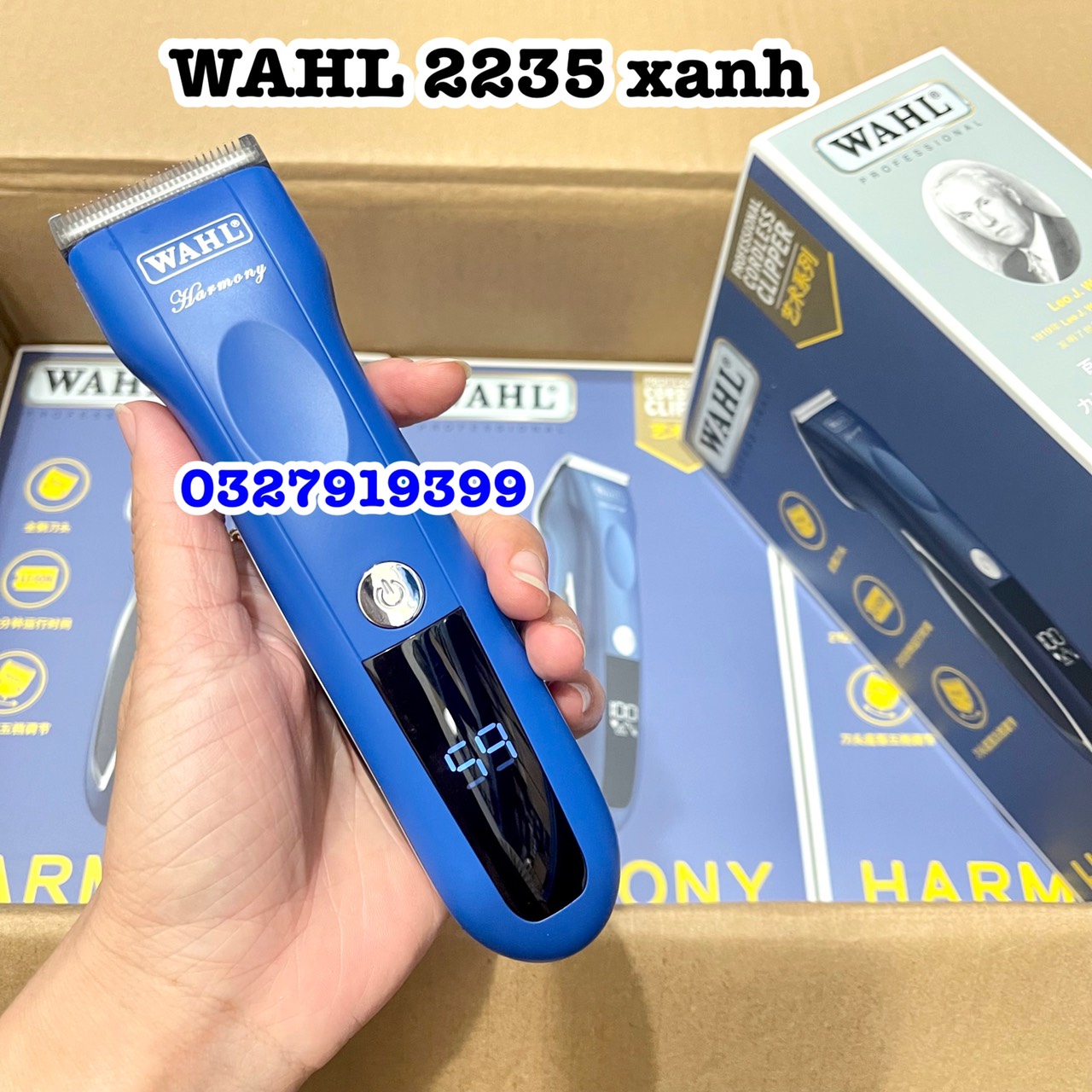 WAHL Tông Đơ Cắt Tóc Cao Cấp WAHL 2235 Màn Hình LCD Pin Lithium Năng Lượng Cao Lưỡi Thép Sắc Bén Thời Gian Sử Dụng 3.5 Giờ