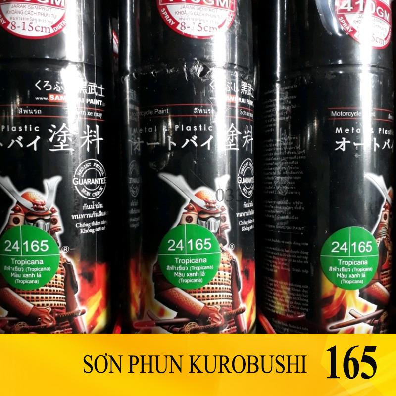 Sơn samurai xanh lá - Combo màu xanh lá 165 sơn xịt samurai