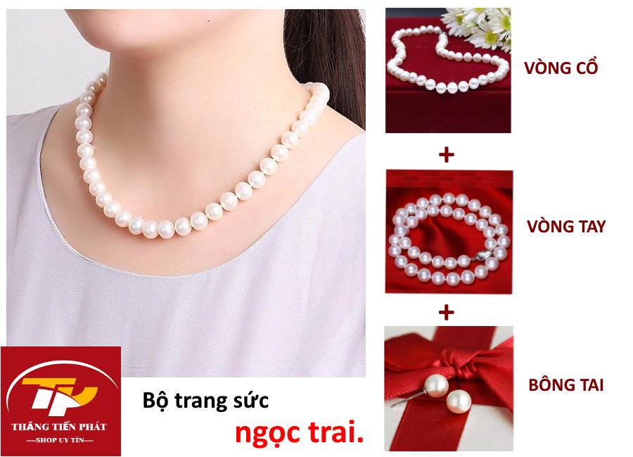 [HCM]BỘ TRANG SỨC NGỌC TRAI NUÔI 8 MM TUYỆT ĐẸP PHÚ QUỐC (VÒNG CỔ-VÒNG TAY-BÔNG TAI )HÀNG ĐẸP QUÀ TẶNG Ý NGHĨA CHO NGƯỜI THÂN