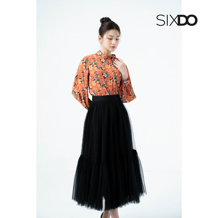 Áo nữ dài tay dây cổ cách điệu SIXDO