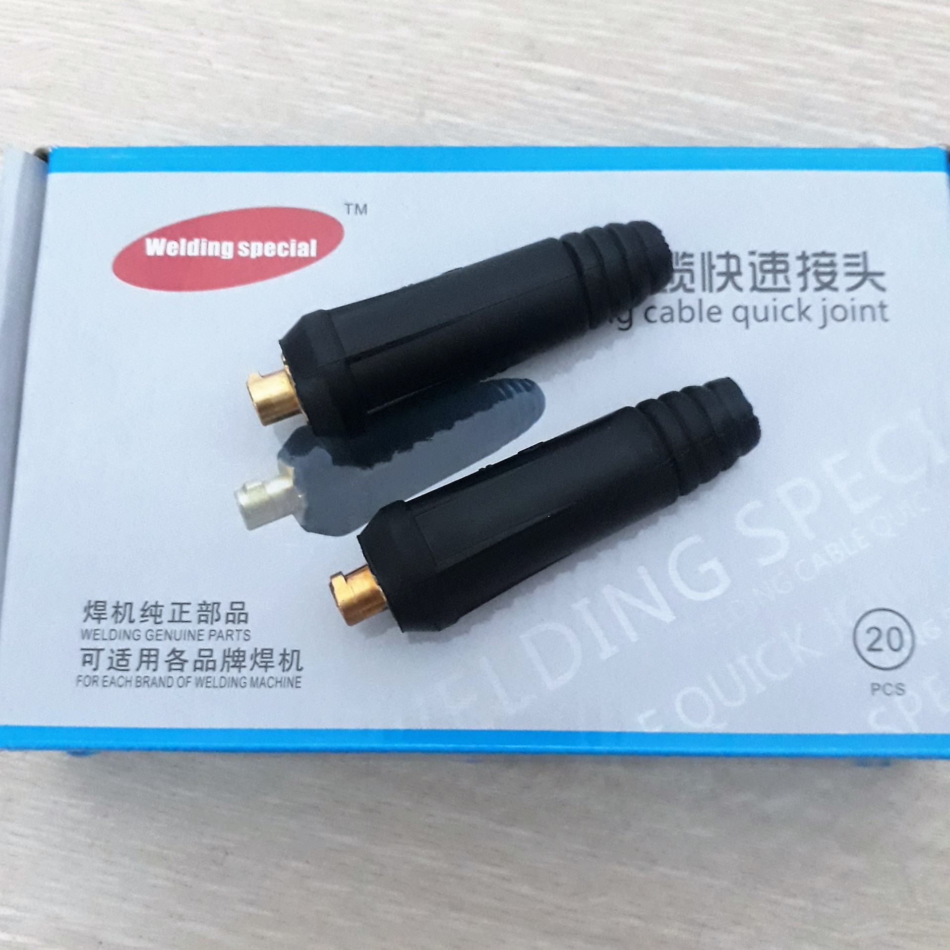 2 cái Giắc máy hàn 10-25 đầu đực - giắc gắn cáp hàn DKJ10-25