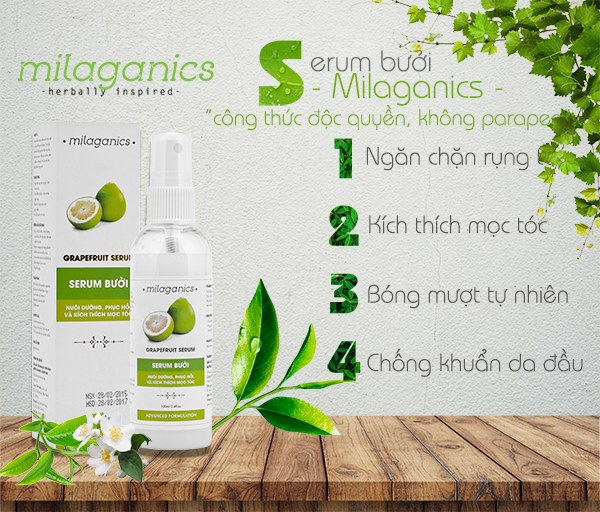 Serum Tinh Dầu Milaganics Vỏ Bưởi 100ml
