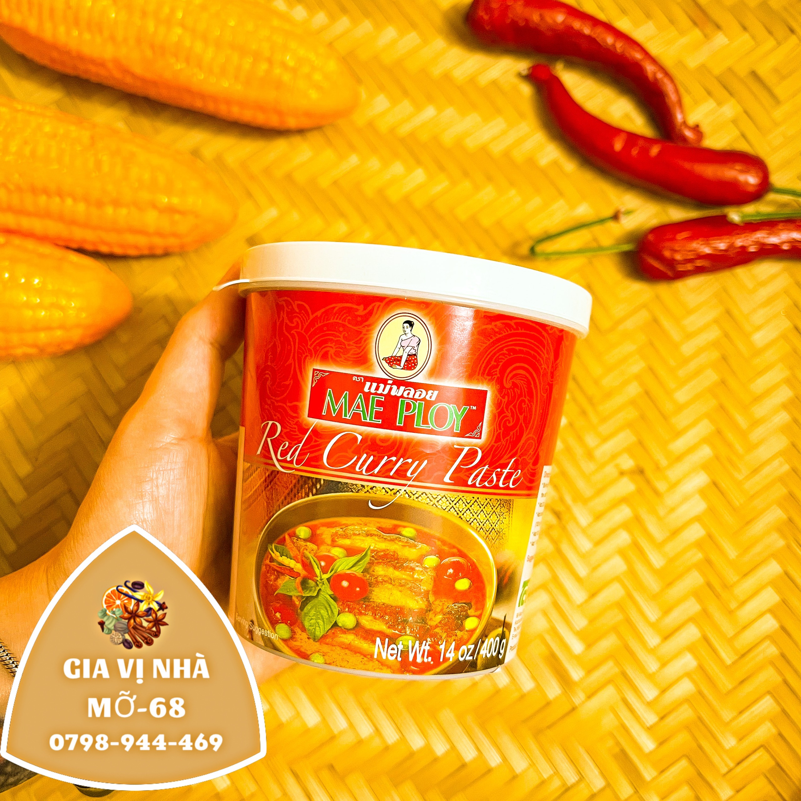 Gia vị cari đỏ hiệu mae ploy - hủ 400gr