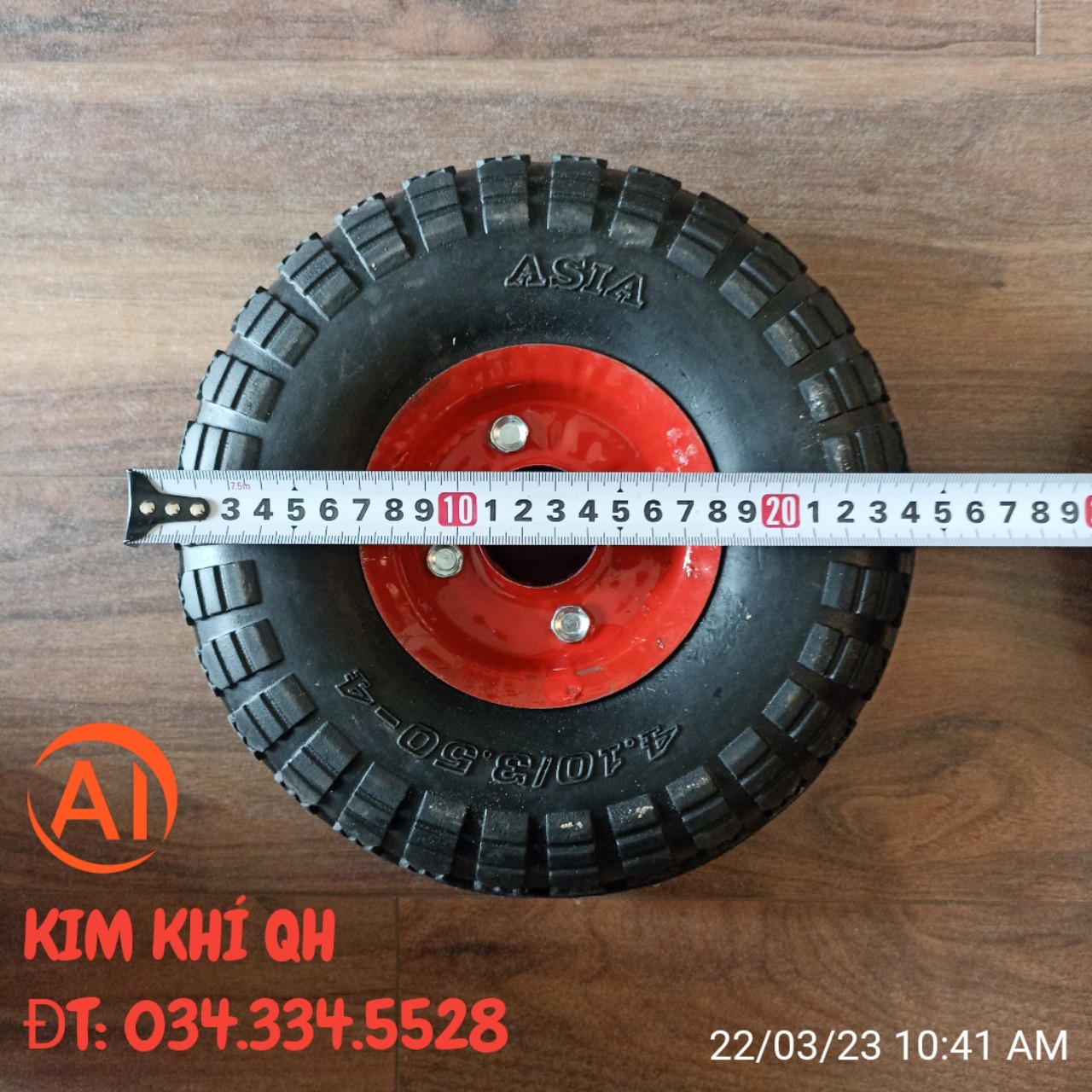 Bánh Xe Cao su Đỏ 25cm - thay thế bánh xe đẩy hàng
