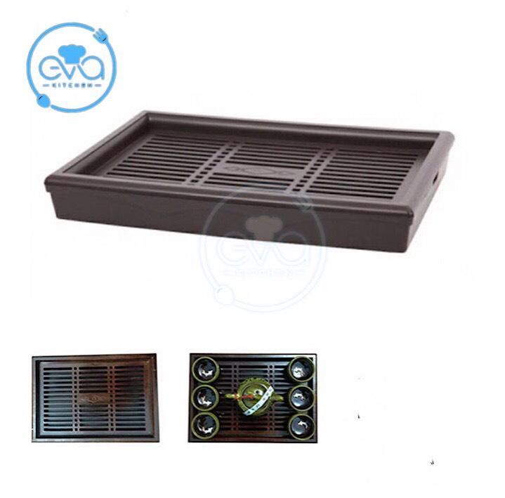 Khay Trà Nhựa Giả Gỗ Chữ Nhật Cao Cấp