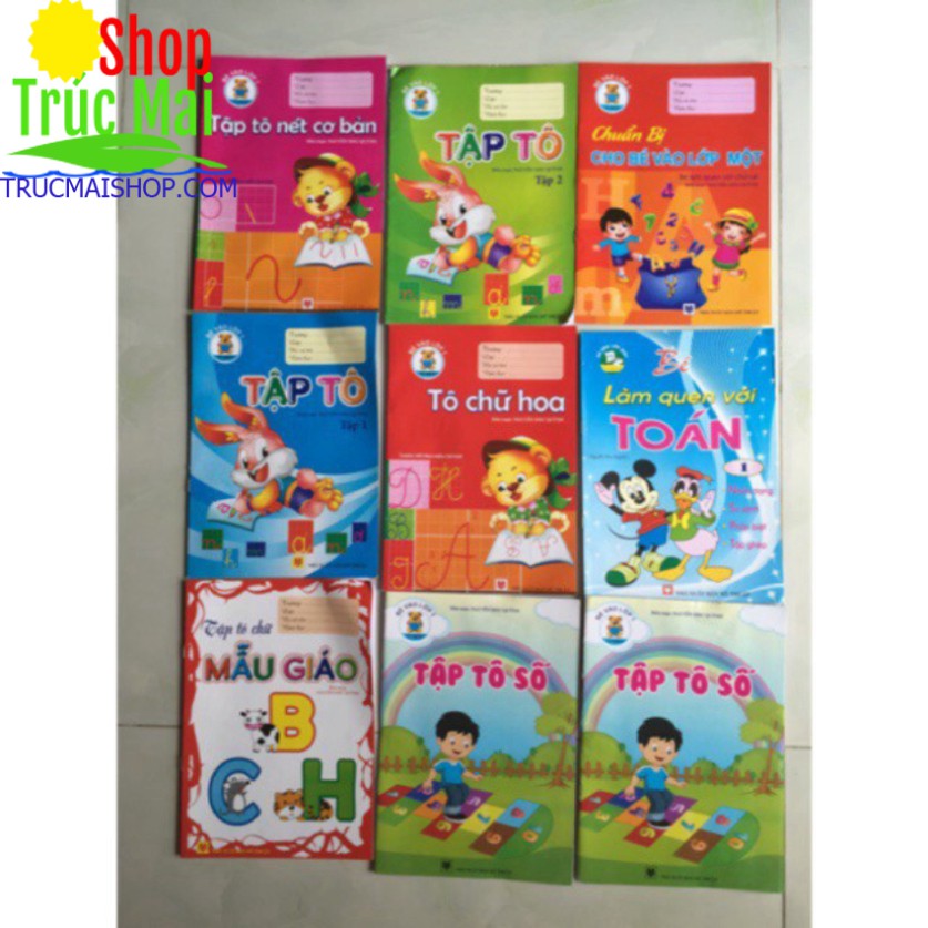 Combo Tô mầu song ngữ cho bé 1 sét 10 chủ đề