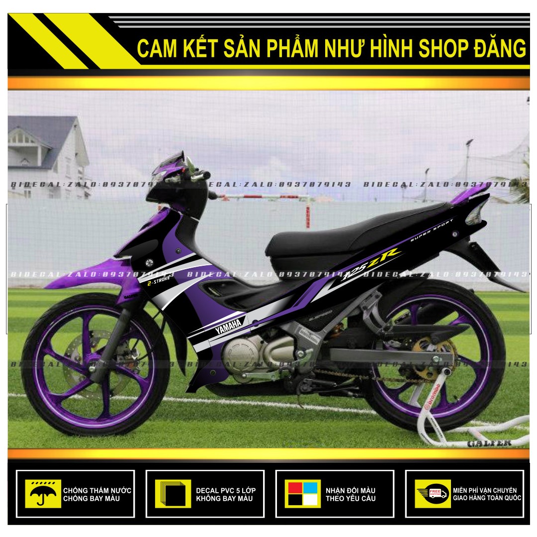 TEM RỜI YAZ 125 ZR CHẾ TÍM ĐEN