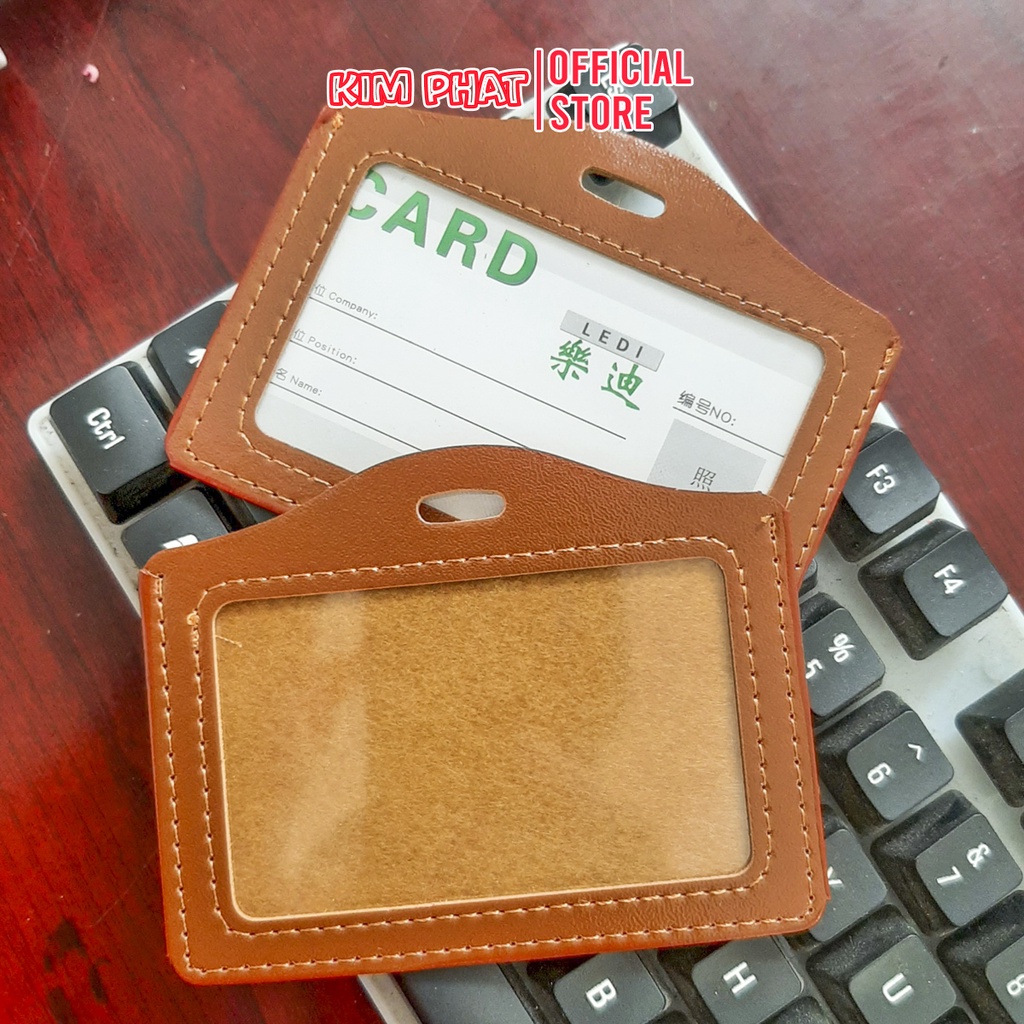 Bao đựng thẻ da nâu Pu