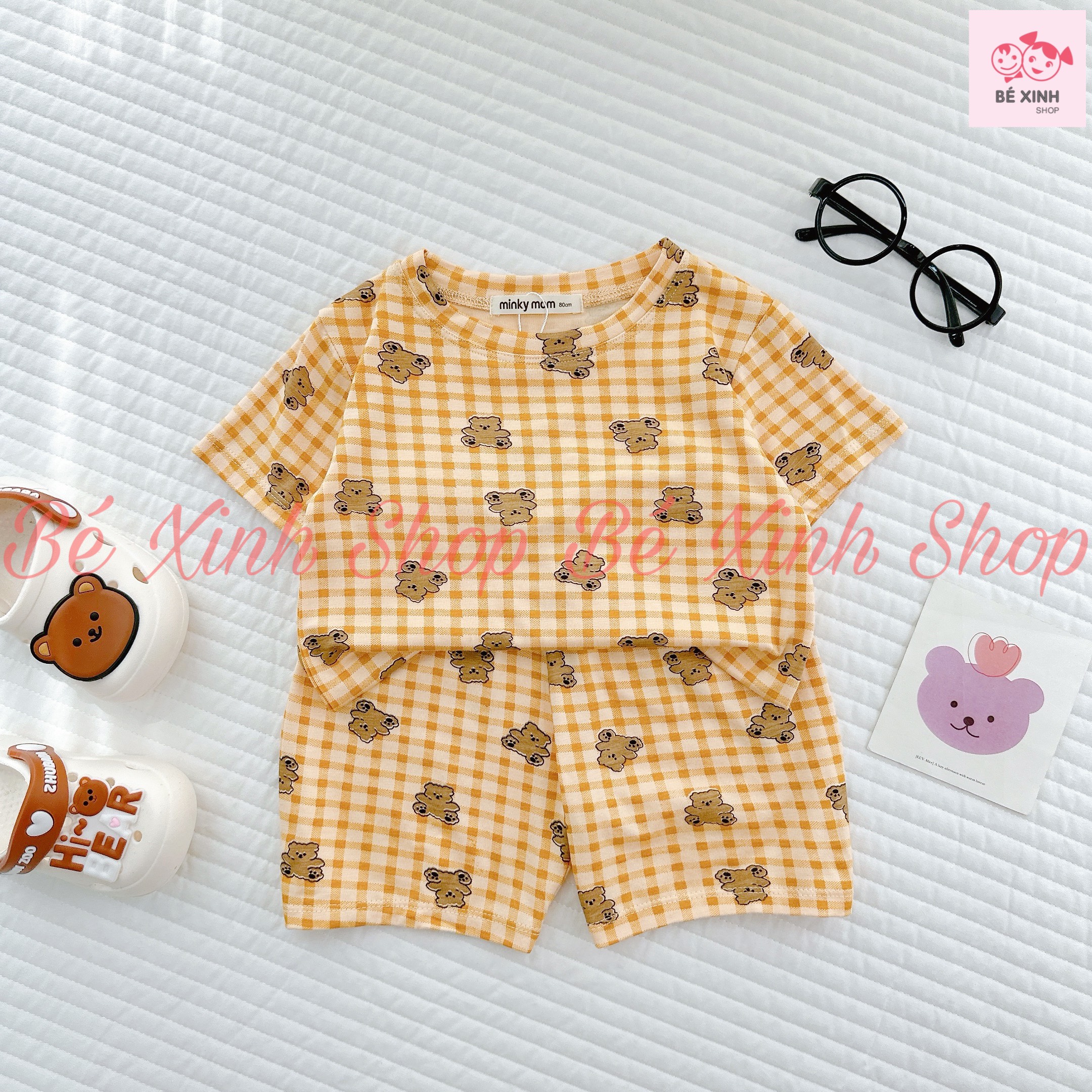 [BÁN CHẠY] Bộ Cộc Tay Chất Thun Lạnh Cho Bé Trai Bé Gái BX53 Đồ Bộ Cộc Hè Cho Bé Minky Mom Tay Ngắn Mặc Nhà CỘC HOT Thun Lạnh - Bé Xinh Shop