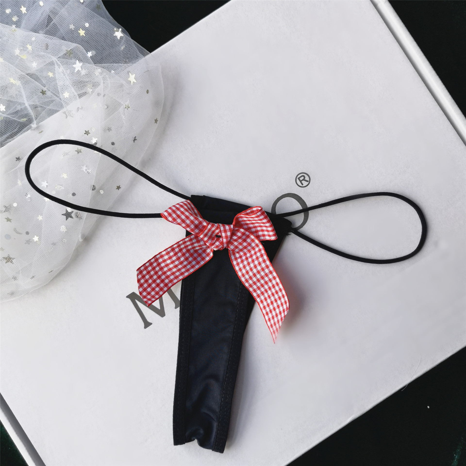 Quần lót lọt khe Sexy kẻ sọc nơ nhỏ bikini T-BACK