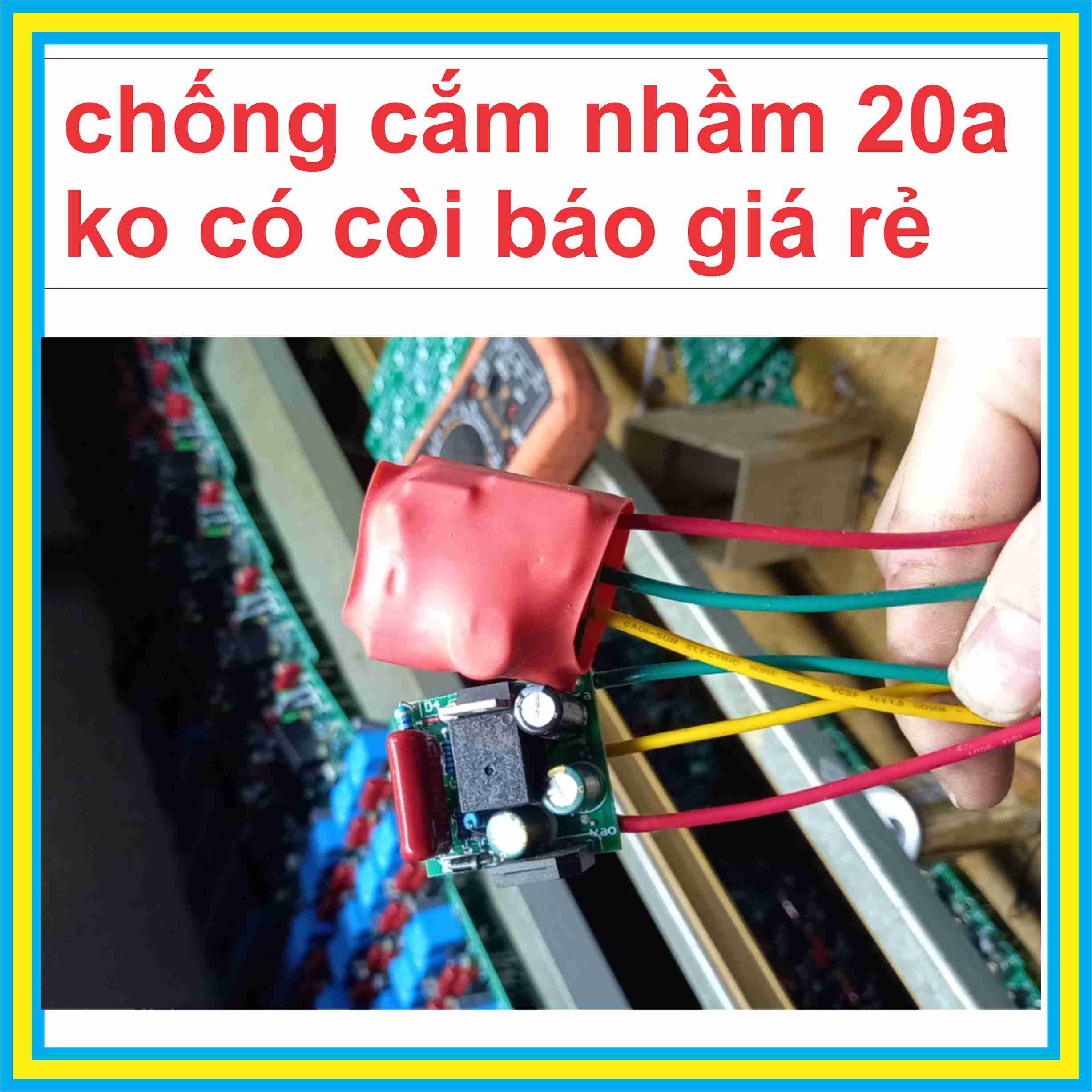 com bo 5 chống cắm nhầm điện 20a có còi báo