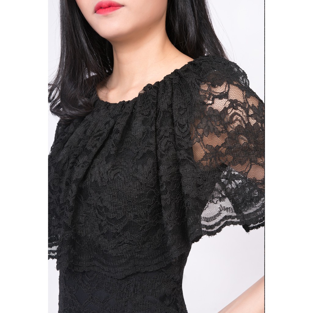 ZERASY - Đầm body phối bèo cổ - 2018003