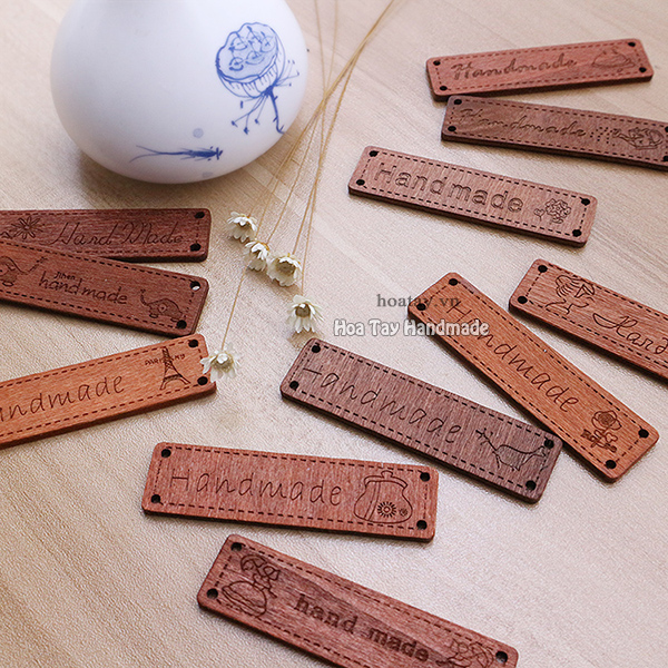 Nhãn gỗ Handmade CQ199 -Hoa Tay Handmade