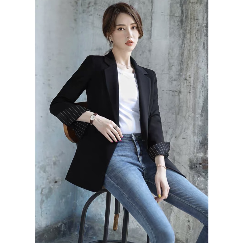 Áo khoác Blazer đen trắng sang chảnh (996)