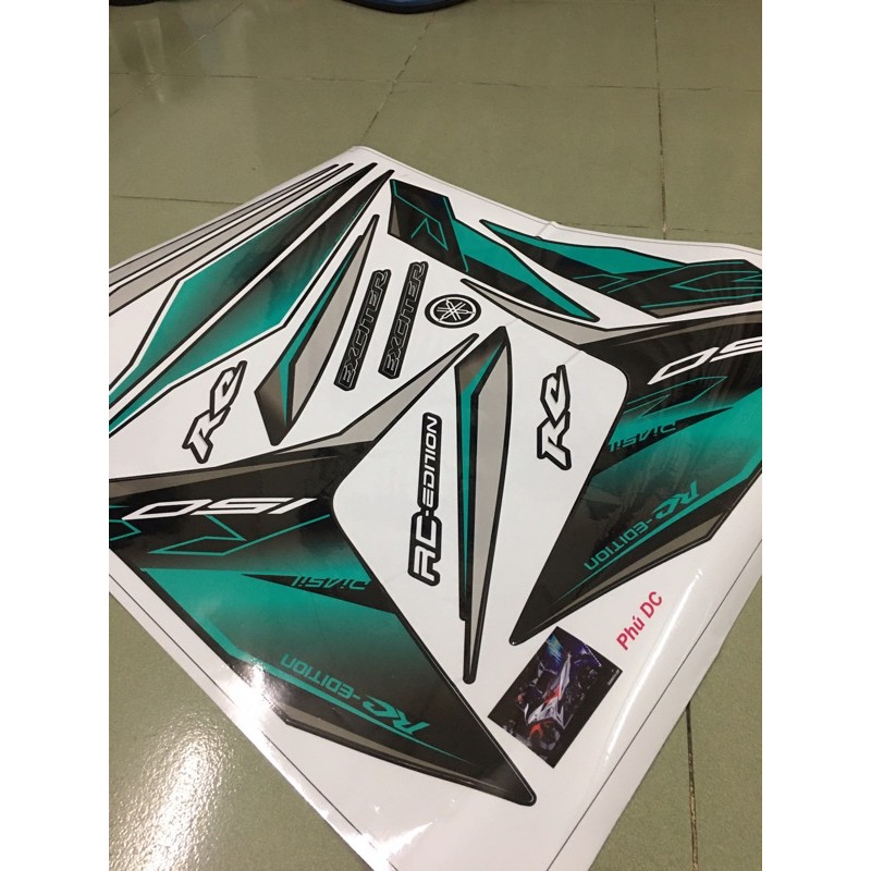 Tem rời EX 150 RC 2019 đen xanh lục bảo (P)