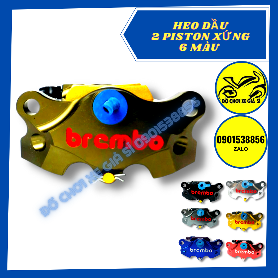 Heo Trước Raider/Satria/Sìpo 2 Piston đối xứng + Pát CNC nguyên khối