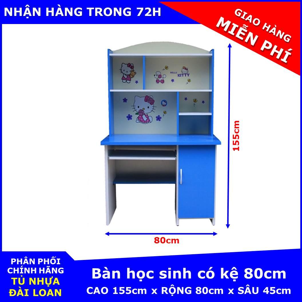 Bàn học sinh ngang 80cm ( 80cm x 45cm x 155cm ) chất liệu nhựa Đài Loan cao cấp 2 lớp - KHÔNG CONG VÊNH - KHÔNG MỐI MỌT - KHÔNG ẨM MỐC - DỄ VỆ SINH - KHÔNG ĐỘC HẠI