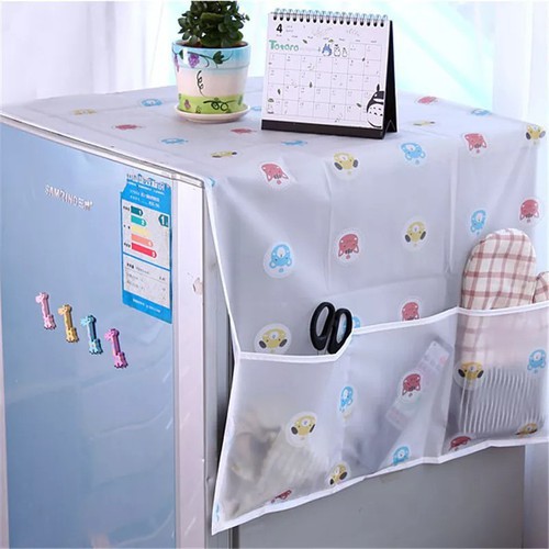 Tấm phủ tủ lạnh chống thấm có túi 2 bên - họa tiết ngẫu nhiên.