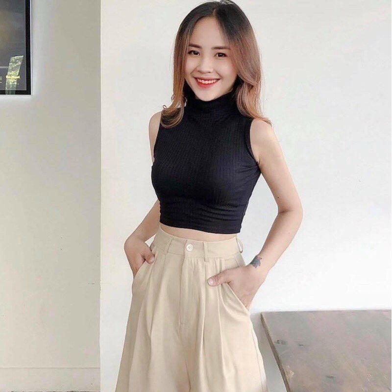 Áo Ba Lỗ Cổ Lọ Trơn