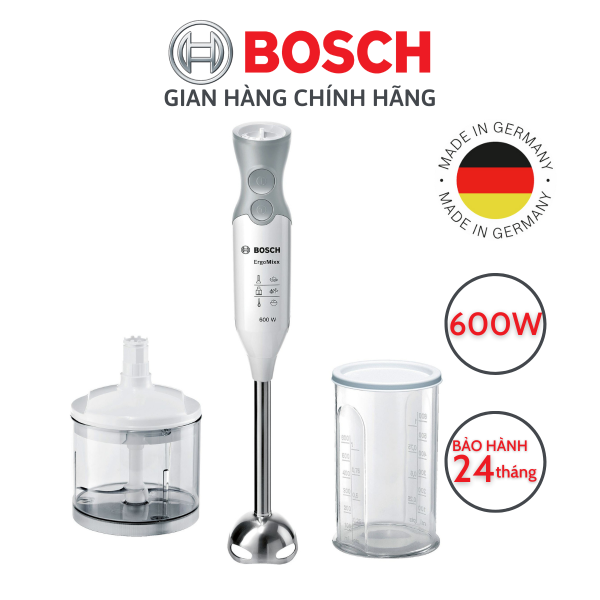 [SẢN XUẤT ĐỨC] Máy xay cầm tay Bosch Ergo Mixx 600W (MSM66150) - Hàng chính hãng, bảo hành điện tử 24 tháng toàn quốc