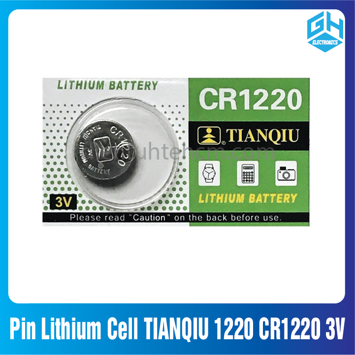 Pin Lithium Cell TIANQIU 1220 CR1220 3V (Trong vỉ)