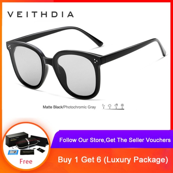 Giá bán VEITHDIA Unisex Sunglasses Polarized Photochromic Lens Vintage Sun Glasses For Men/Women 8510