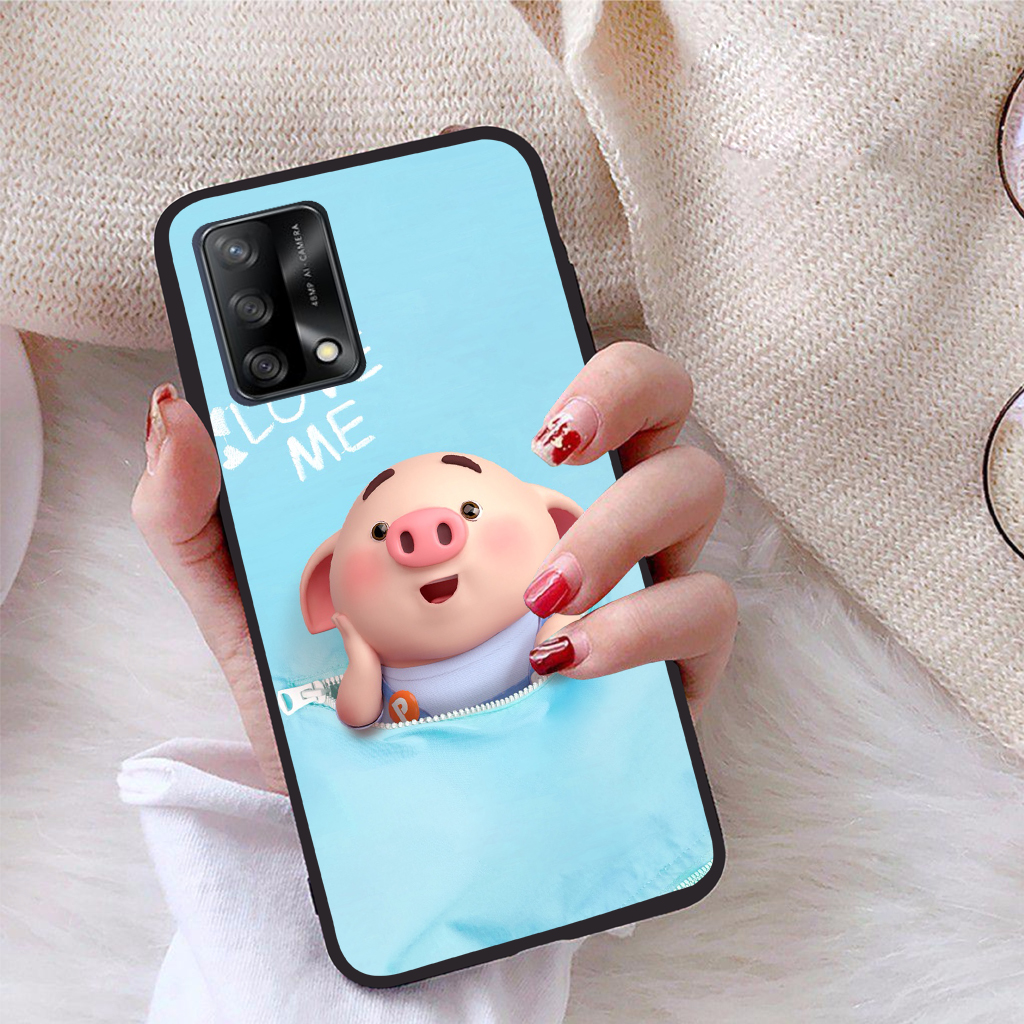 Ốp lưng Oppo A74 4G viền dẻo TPU BST Pig Cute