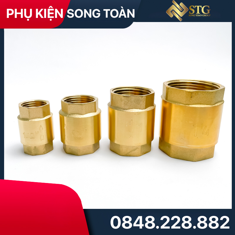 1-Way Valve & Spring Flow Stop Valve - Brass - Standard Threaded
