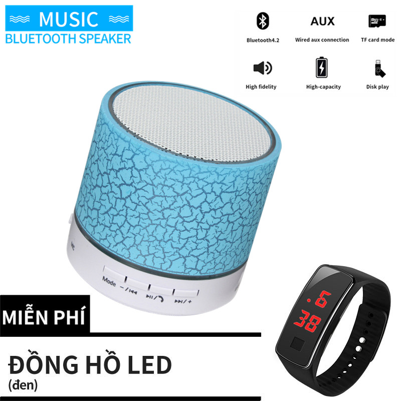 [Đồng hồ LED miễn phí] COD Mini Bluetooth LED nhấp nháy Loa Bluetooth Mini Loa di động với đèn LED Loa mini
