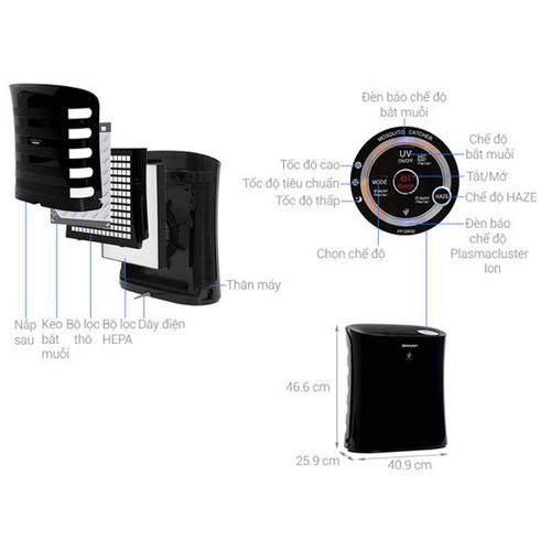 Máy lọc không khí bắt muỗi Sharp FP-GM30E-B