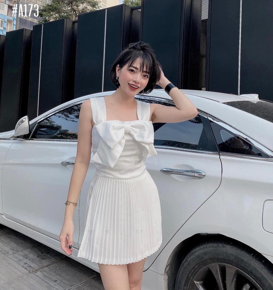 [Ảnh thật] Chân váy dập li có lót quần