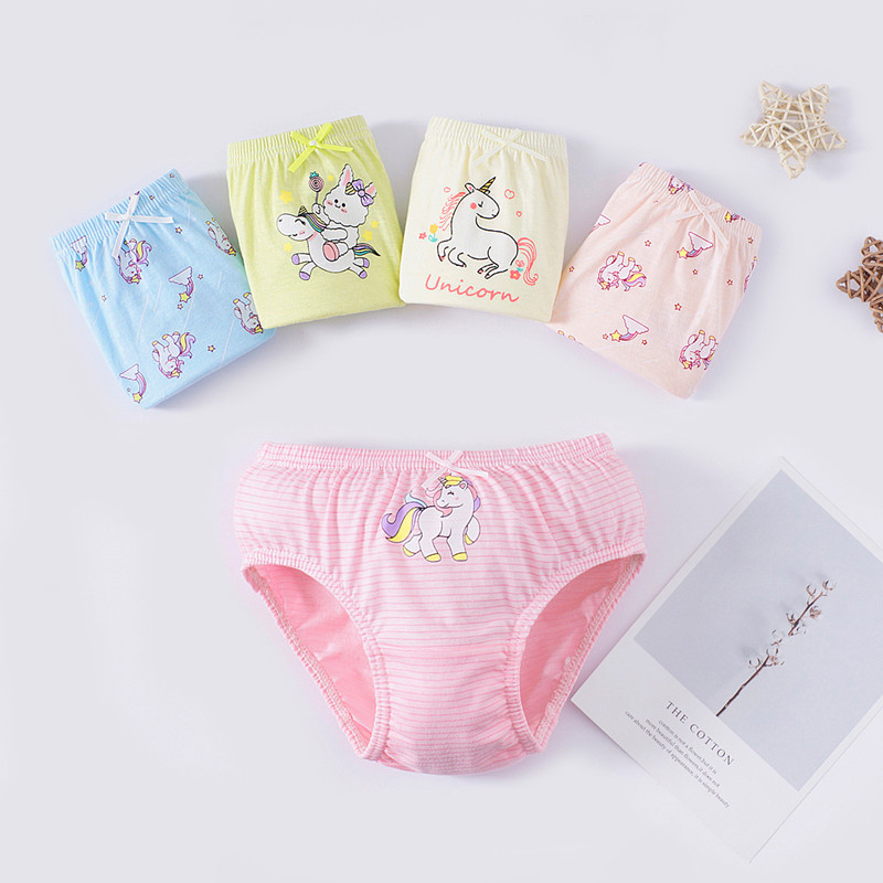 Quần lót bé gái, Set 5 chiếc Quần chíp bé gái tam giác kháng khuẩn 100% Cotton Xuất Hàn Quốc dành cho bé gái MK-T07
