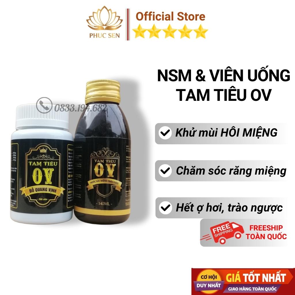 [FreeShip-Quà] Nước súc miệng thảo dược và viên uống Tam tiêu Ov Ata Store AS02, thơm miệng khử mùi hôi miệng do sâu răng viêm lợi trào ngược dạ dày thực quản