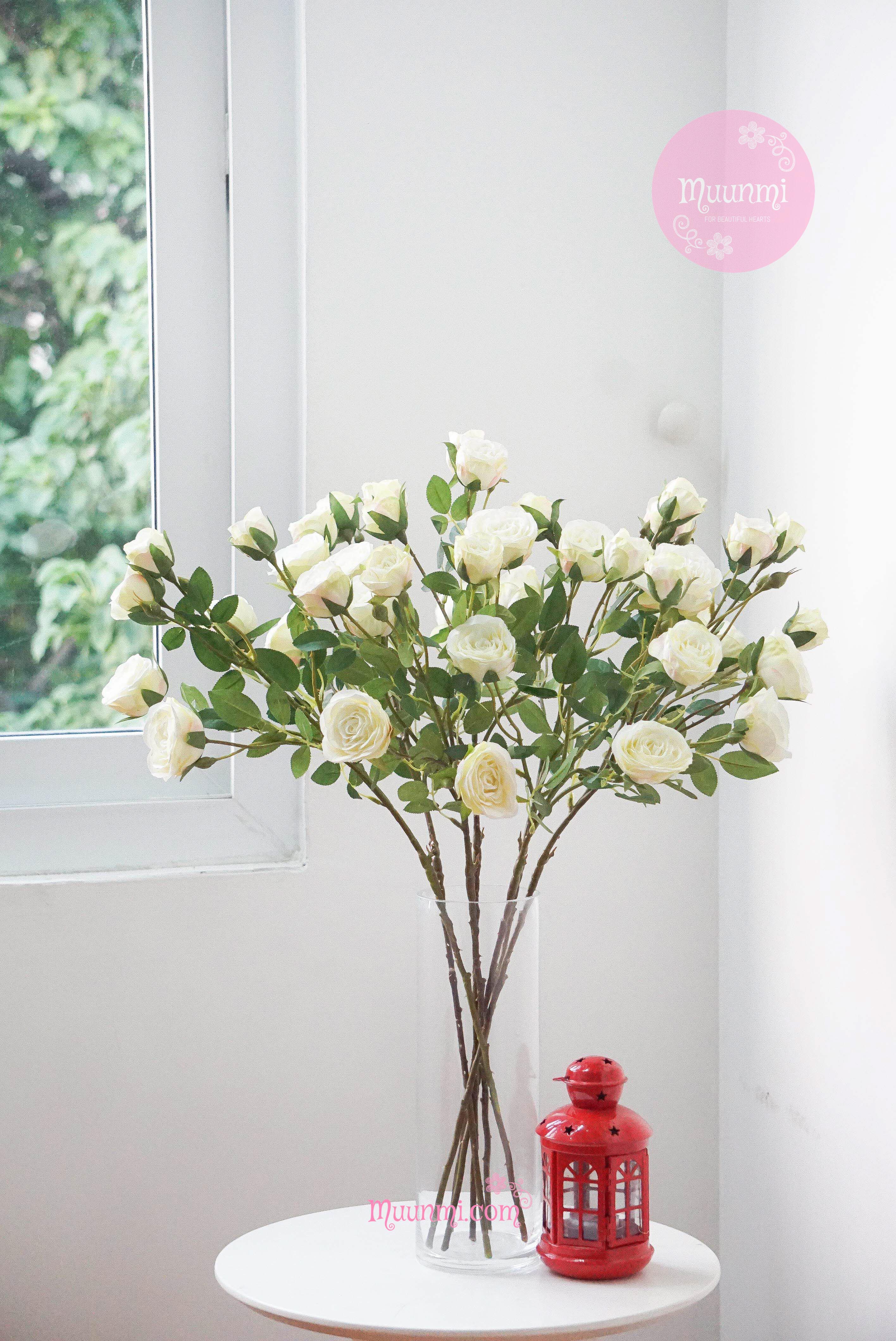 Hoa lụa 🌸 | Hoa Hồng Trăng đẹp nhẹ nhàng rất yêu