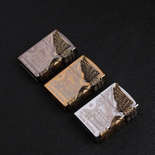 Bật Lửa Gas Đá Hình Nổi Harley Davidson ( Lửa thường )