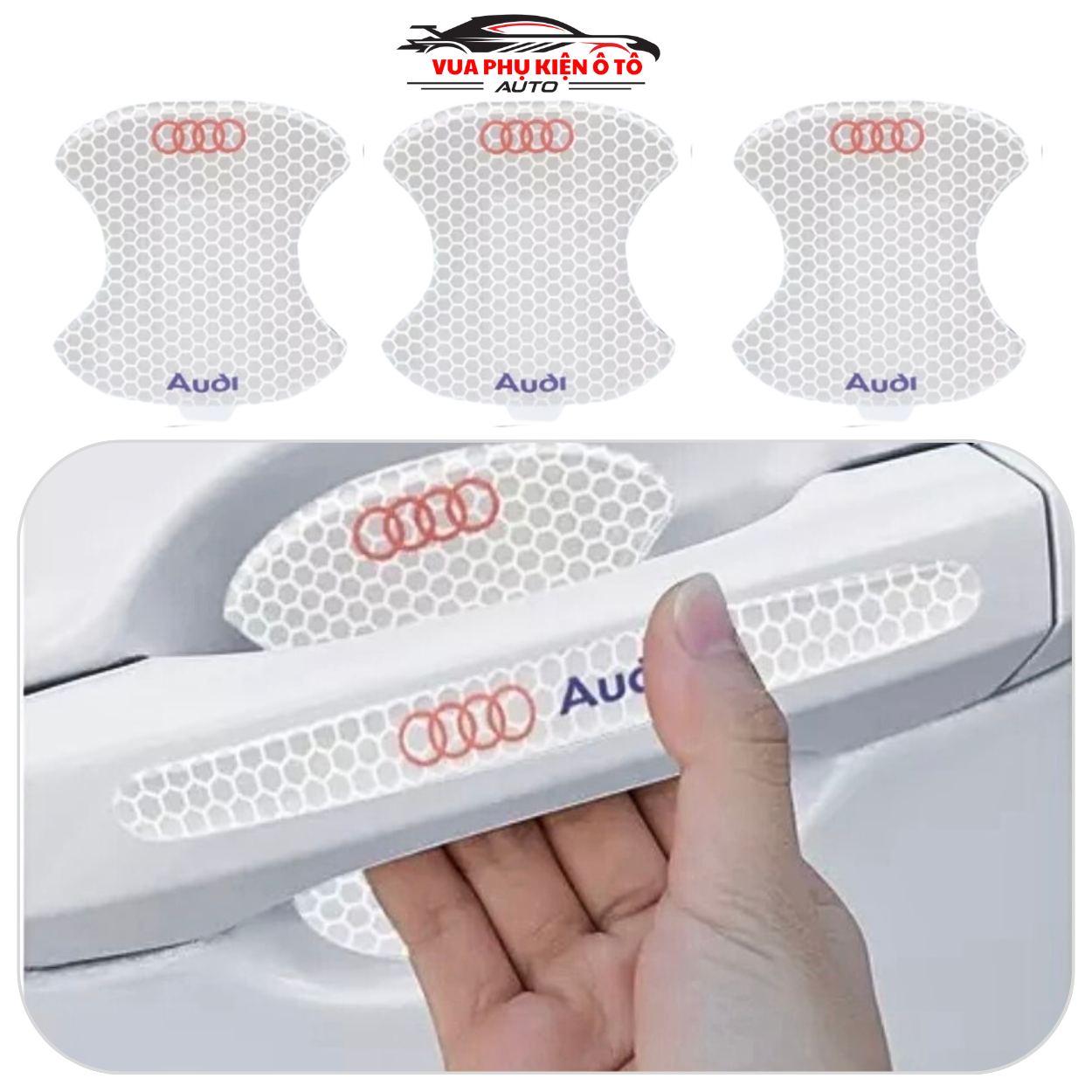 Combo 10 Miếng Dán Chống Trầy Xước Hõm Cửa Xe Hơi Phản quang/Tay Nắm Cửa Xe Hơi/Gương Chiếu Hậu Xe Hơi Cho Nhiều Hãng Xe