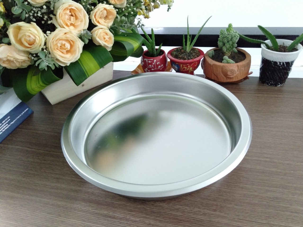 Khay gn tròn 1 ngăn, độ sâu khay 60 mm - khay inox tròn gn 1 ngăn đựng thức ăn, buffet