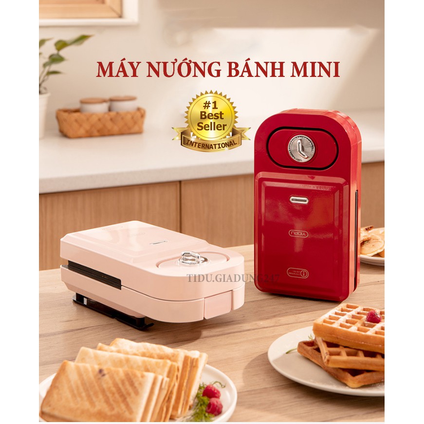 Máy Nướng Bánh Mì Kẹp Nướng Bánh Sandwich Làm Bánh Waffle, Rán Trứng Xúc Xích YIDPU chính hãng có hẹn giờ
