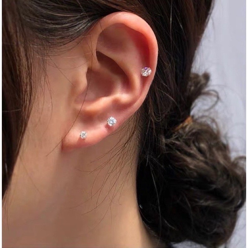 Nụ đá cho nữ bạc ta nguyên chất 3.5mm về nhiều