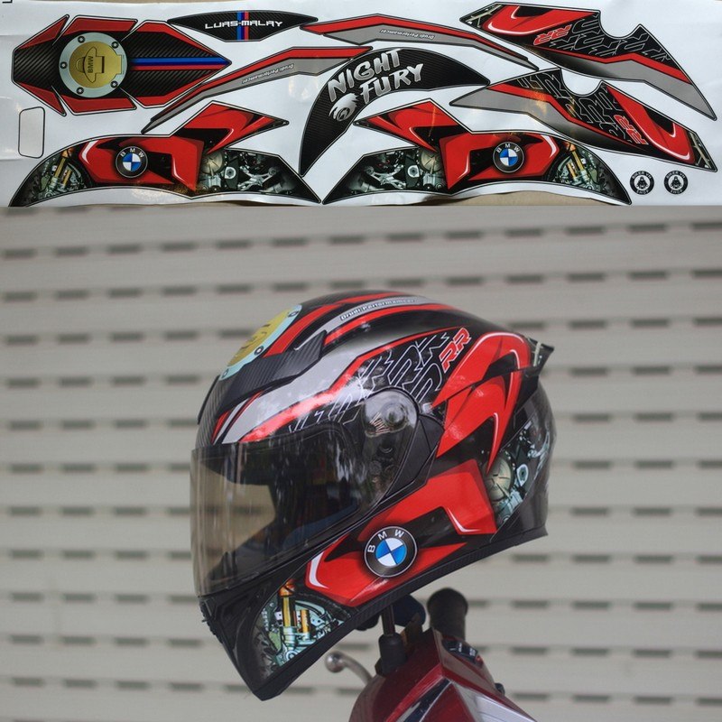 Tem decal dán mũ bảo hiểm fullface B M W