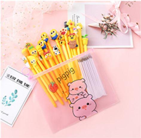 Combo 10 – 20 Pens Super Cute Cartoon ( Case’s Gift Like Picture ) ( 100 % Same As Picture )