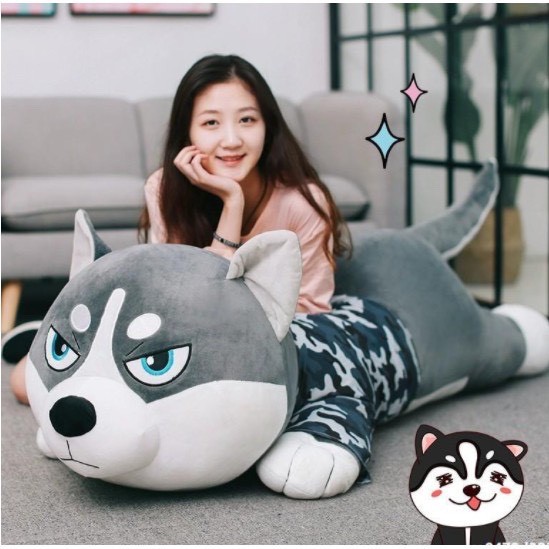 Chó Husky Nhồi Bông Mặt Ngáo Siêu Đẹp