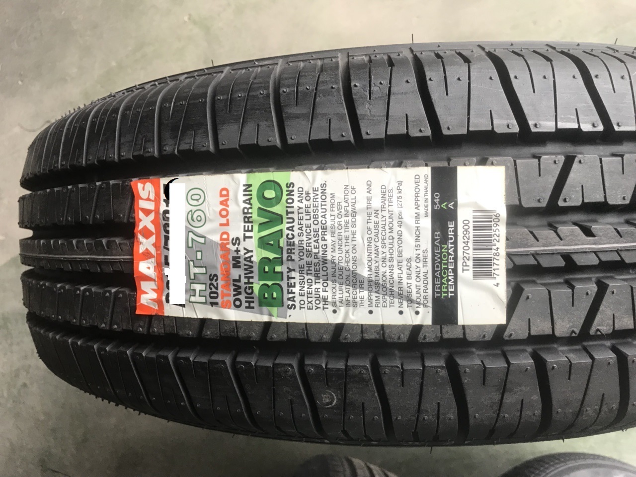 265/65R17 112S HT760 Lốp ô tô MAXIS Thái Lan