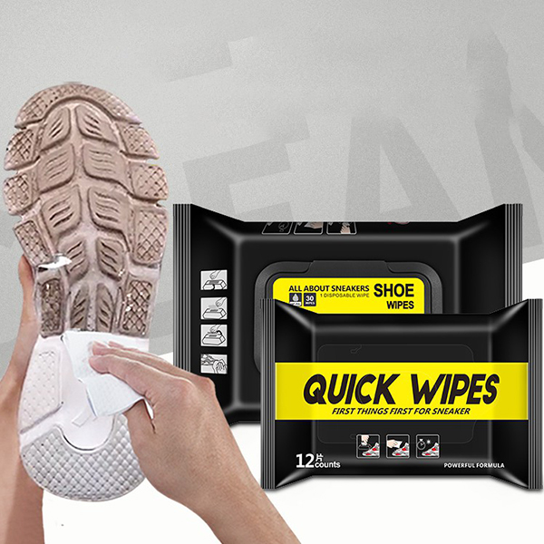 GÓI 30 KHĂN GIẤY LAU GIÀY QUICK WIPES ĐEN