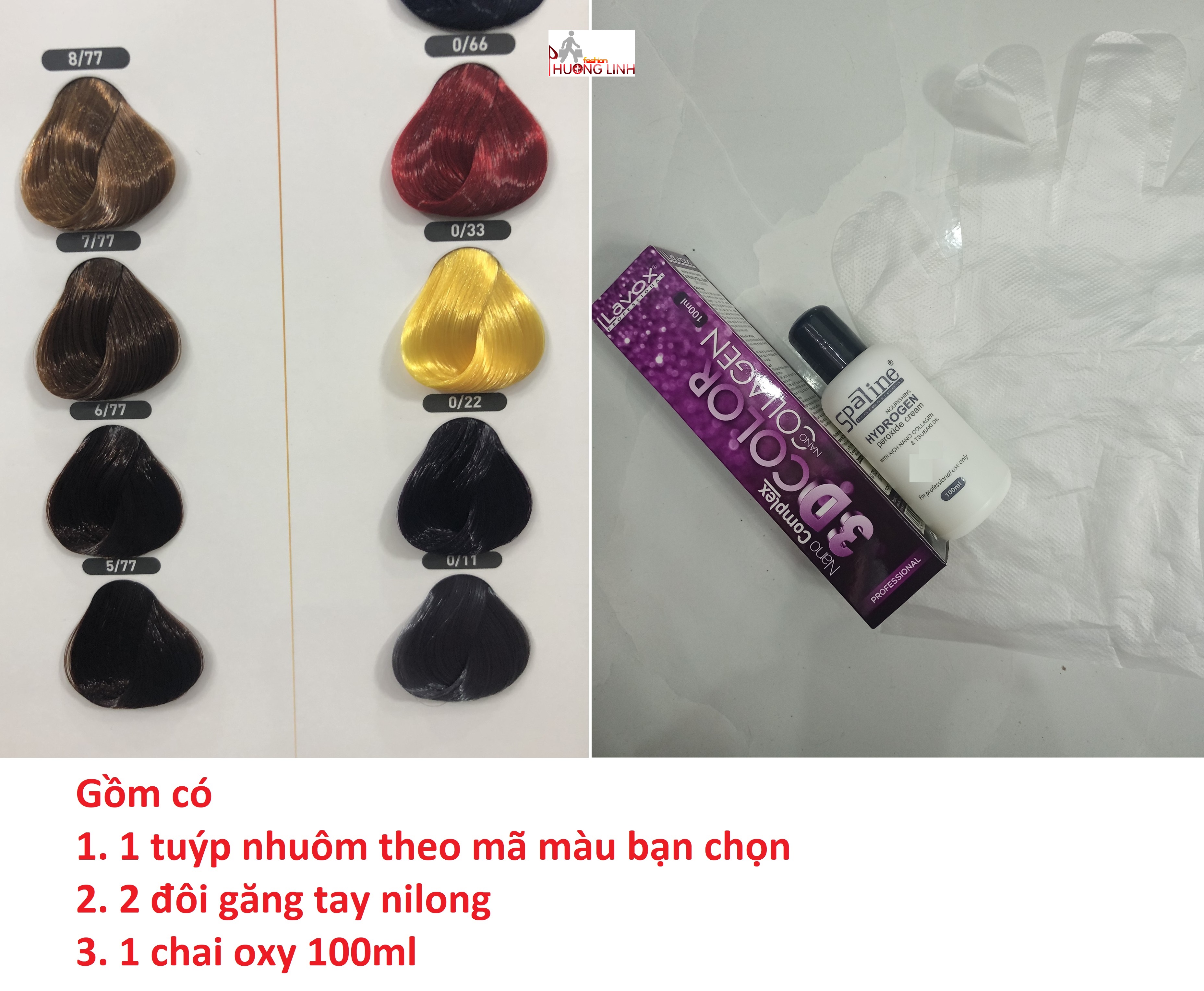 Màu nhuộm tóc lavox có kèm theo oxy trợ nhuộm và bao tay - lv06