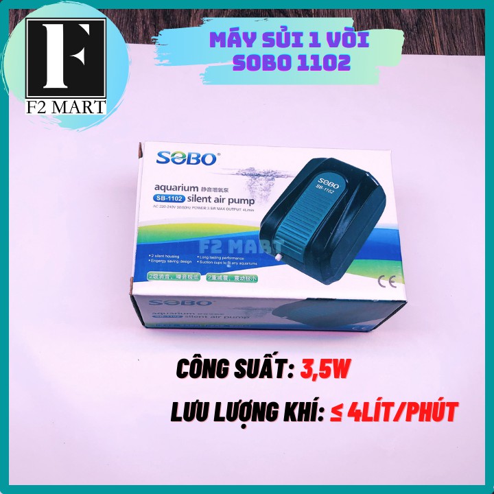 Máy Sủi 1 Vòi Chạy Êm SOBO 1102 (tặng 1m dây sủi và 1 quả sủi)